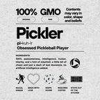 Unisex white tri-blend Pickler Funny Definitions T-Shirt by PeaMac Pickleball Tees, featuring playful pickleball-themed graphic on front.