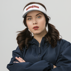 Embroidered Dinking Diva Pickleball Visor - Flamingo Pink and Kiwi Green stitching - front view detail - PeaMacTees