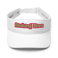 Embroidered Dinking Diva Pickleball Visor - Flamingo Pink and Kiwi Green stitching - front view - PeaMacTees