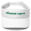 Pickleball legend white visor green embroidery