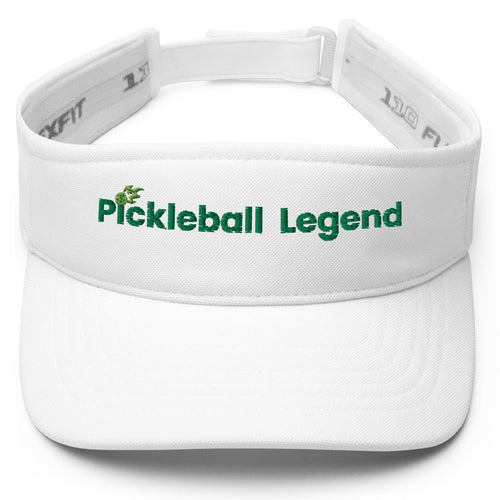 Pickleball legend white visor green embroidery