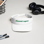 Embroidered Adjustable Visor - Pickleball Legend - White - Front - PeaMacTees